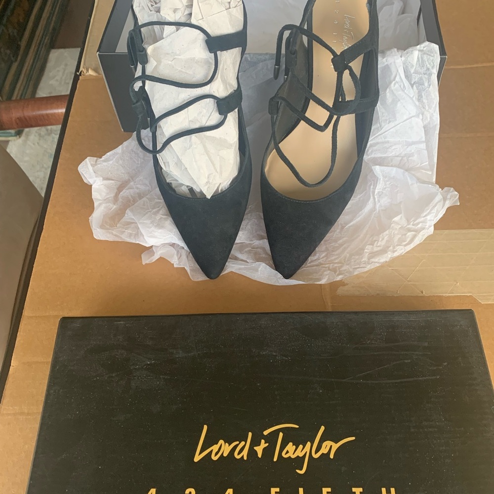 Lord & Taylor Black Strappy Heels